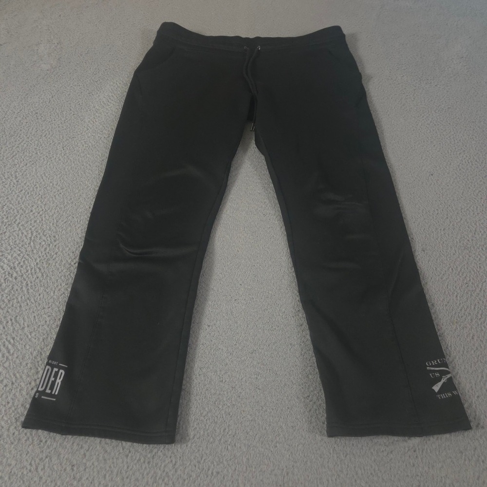 Grunt Style Sweatpants Mens Large Black Straight Leg Polyester Logo Activewear